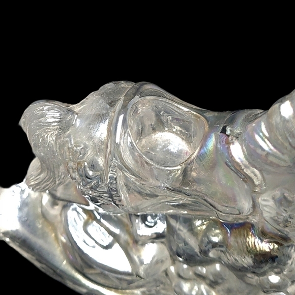 Vintage Clear iridescent carnival glass rocking horse candlestick/ taper holder - Picture 5 of 8